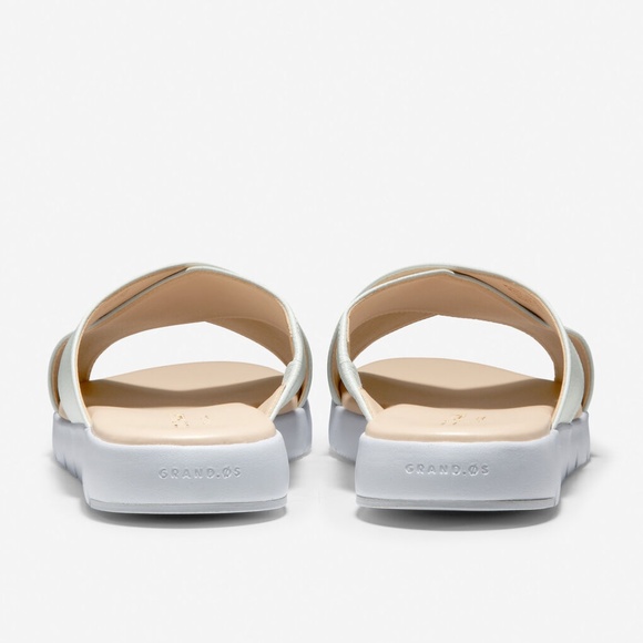 Cole Haan ZERØGRAND Criss Cross Slide White Sandal - Picture 4 of 8